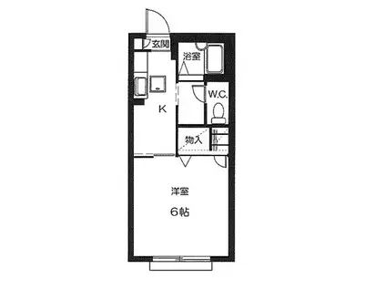 コーポメルシー(1K/1階)の間取り写真