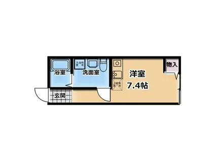 LUCESTA松戸新田(ワンルーム/1階)の間取り写真