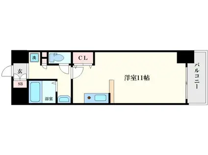 ラ・フォーレ東天満(ワンルーム/5階)の間取り写真