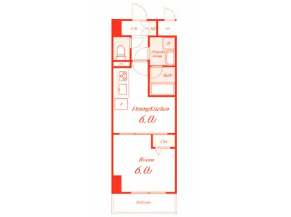 レガシー横濱(1DK/6階)の間取り写真