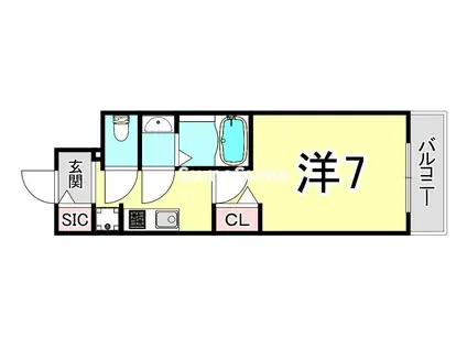 ファーストフィオーレ尼崎グランウエスト(1K/4階)の間取り写真