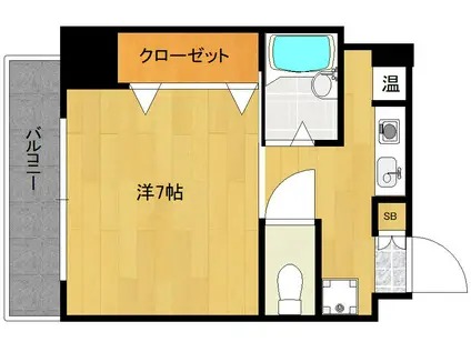 Kビル(1K/6階)の間取り写真