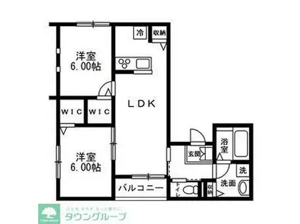 川越市木野目計画(2LDK/3階)の間取り写真