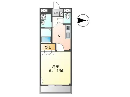 コスモステージ(1K/1階)の間取り写真