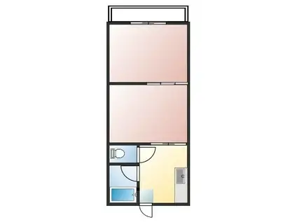 フォレストコマキつくば(2K/2階)の間取り写真