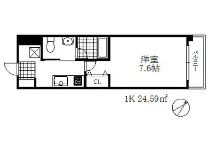 リアンジェ兵庫本町(1K/10階)の間取り写真