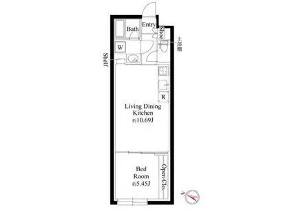 グランパセオ代々木上原(1LDK/1階)の間取り写真