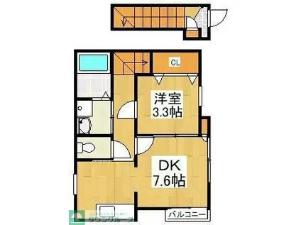 コリーヌ(1DK/2階)の間取り写真