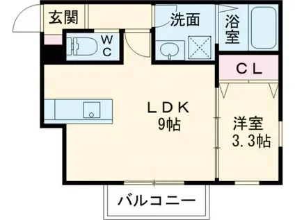 MERVEILLE御薗(1LDK/2階)の間取り写真