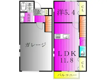 LUMIREA III(1LDK/1階)の間取り写真