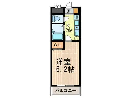 レーク魚住(1K/3階)の間取り写真