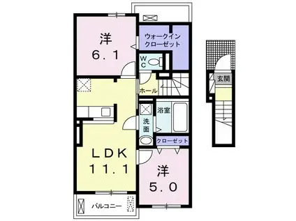サンライズ(2LDK/2階)の間取り写真