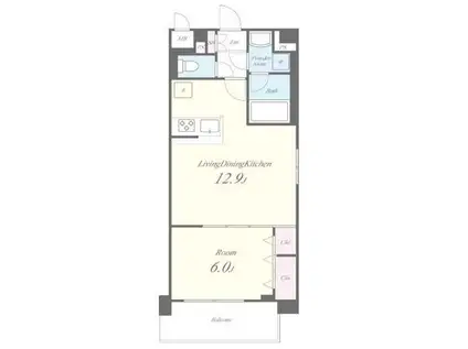 クロシェットナカモト(1LDK/2階)の間取り写真