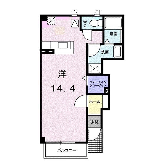 クレイン(ワンルーム/1階)の間取り写真