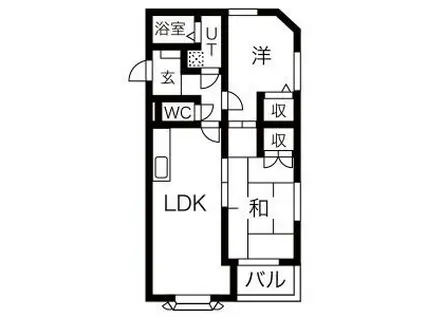 ランパート鳴子(2LDK/1階)の間取り写真