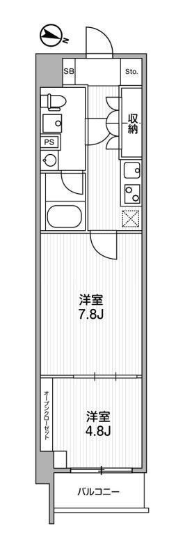 WEAVE BASE -ITABASHI HONCHO(2K/7階)の間取り写真