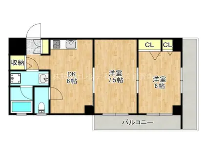 J-PRIDE今里南(2DK/4階)の間取り写真