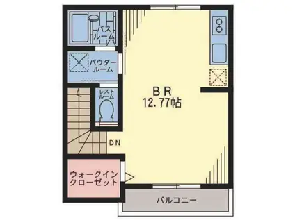 Sカーサ溝ノ口B棟(ワンルーム/2階)の間取り写真