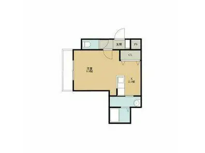 LA BELLA本郷(1K/1階)の間取り写真