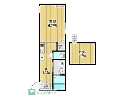 LOSA(1K/1階)の間取り写真