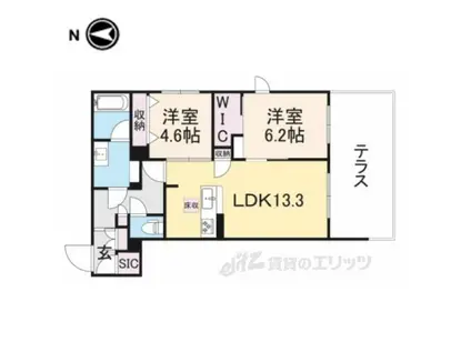 シャーメゾン ブランシュ(2LDK/2階)の間取り写真
