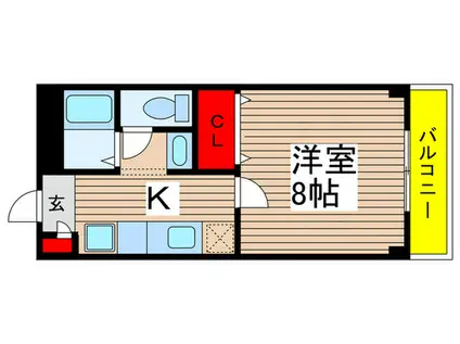 フォーチューンプレス(1K/3階)の間取り写真