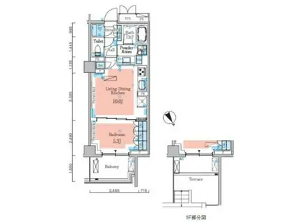 パークアクシスプレミア南青山五丁目(1LDK/3階)の間取り写真