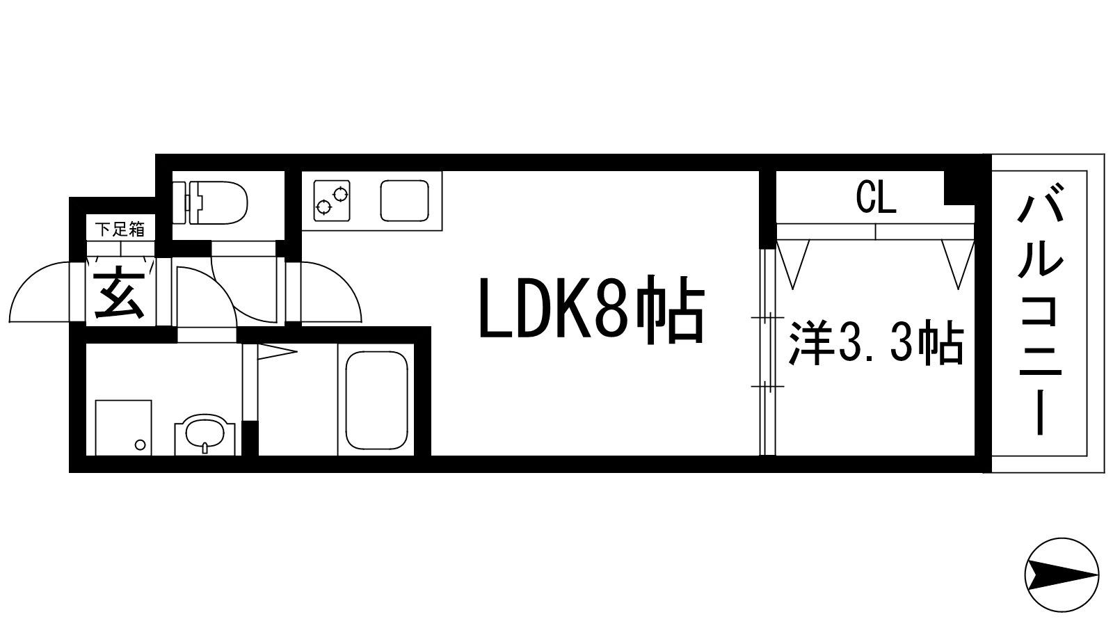 シエーナ川西中央3(1LDK/2階)の間取り写真