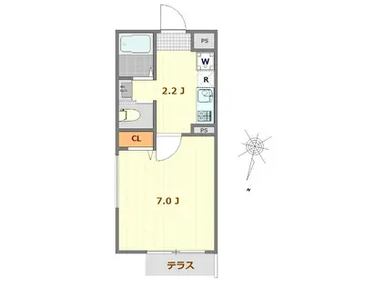 コンフォート蕨ウエスト(1K/1階)の間取り写真