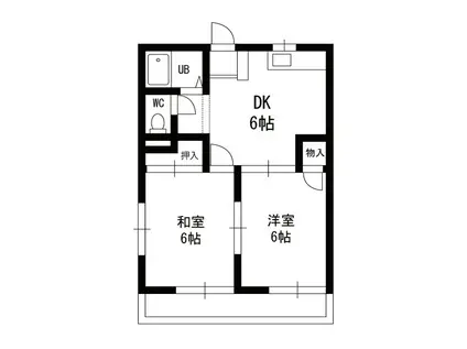 ロゼ石神井公園(2DK/1階)の間取り写真