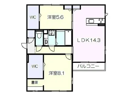 ロイズパレス鳳(2LDK/2階)の間取り写真