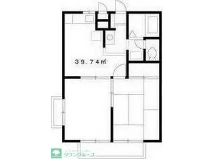 エステート長沢II(2DK/2階)の間取り写真