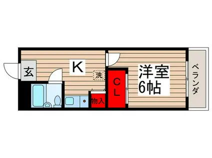 エソールカシワ(1K/4階)の間取り写真