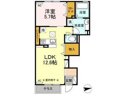 ドゥ・ルグラン(1LDK/1階)の間取り写真