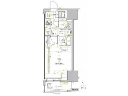 クレイシア板橋モデルノ(1K/8階)の間取り写真