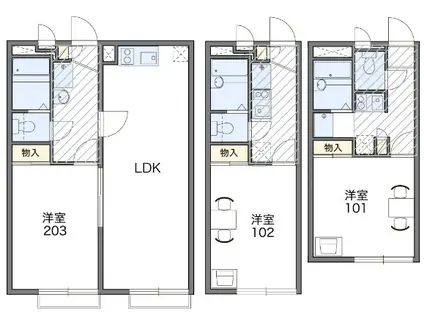 逗子TWIN α(1LDK/2階)の間取り写真