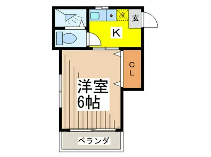 南コーポ(1K/2階)の間取り写真