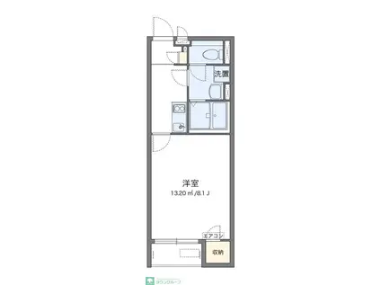 クレイノゾーンウイングサード(1K/1階)の間取り写真