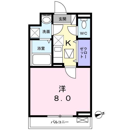 グランツ(1K/2階)の間取り写真