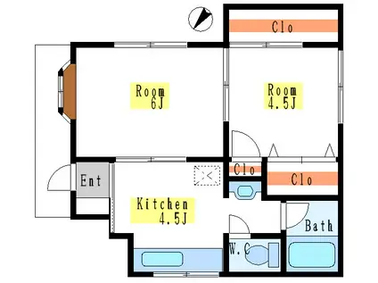 KEN READ豊洲(2K/1階)の間取り写真