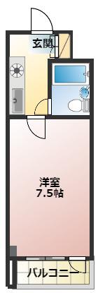 エクセレント中道(1K/4階)の間取り写真