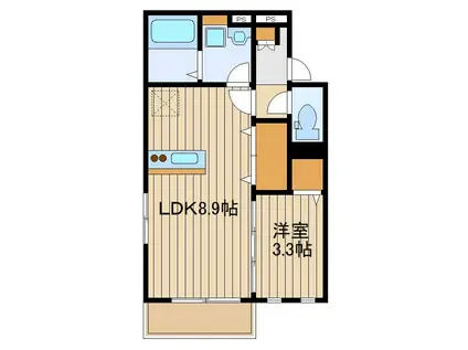 ティーコスタ(1LDK/1階)の間取り写真