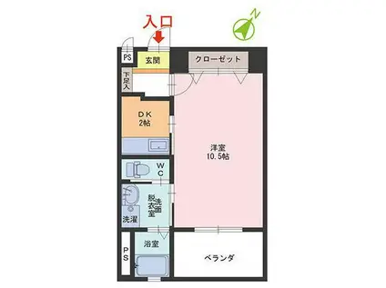 グランフォーレ文京(1DK/3階)の間取り写真