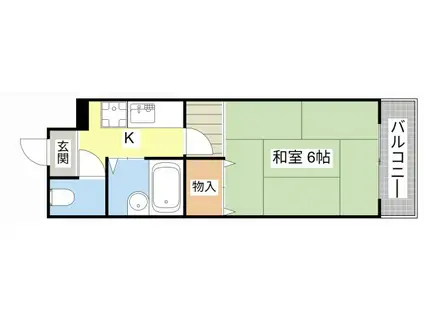 グリーンコート(1K/4階)の間取り写真