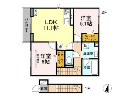 コンフォルタ(2LDK/1階)の間取り写真