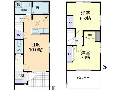 コンフォール(2LDK/1階)の間取り写真
