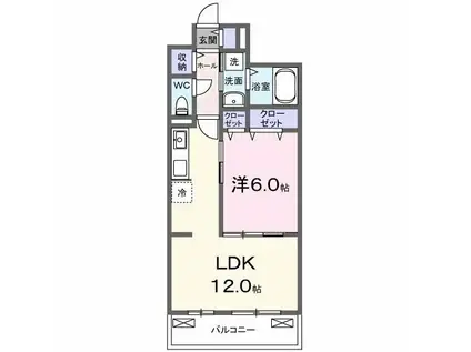 ベルヒルズノース(1LDK/2階)の間取り写真
