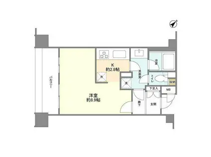 アルス桜木町エレンシア(ワンルーム/8階)の間取り写真