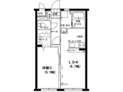 グランデュオ・日向(1LDK/2階)の間取り写真