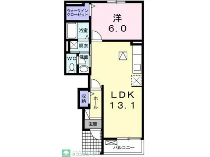 ソレイユ(1LDK/1階)の間取り写真